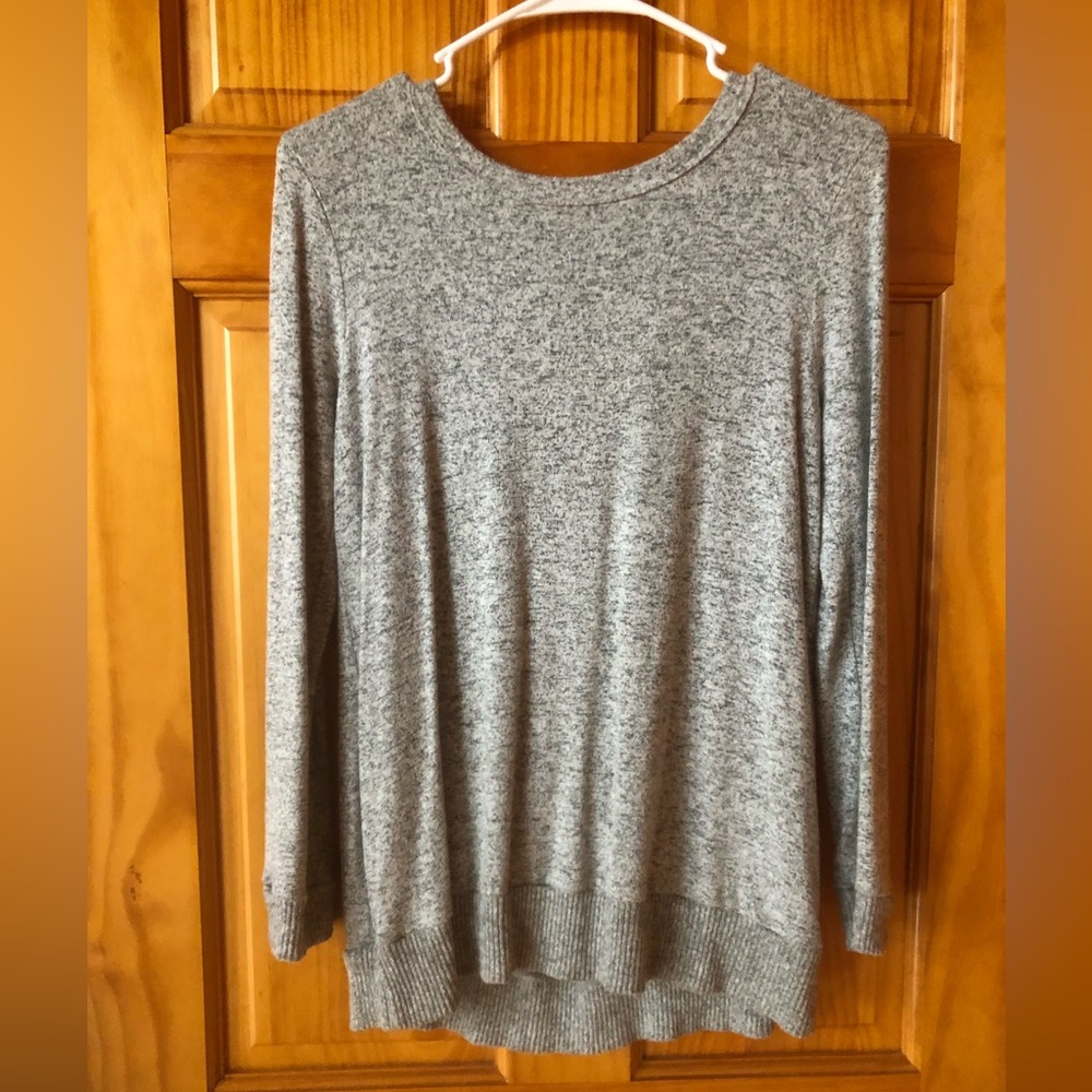 Grey open back sweater
